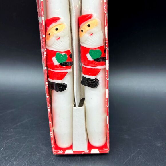 Vintage Kameyama Christmas Tapers Santa Claus set of 2 (E) - Picture 1 of 8